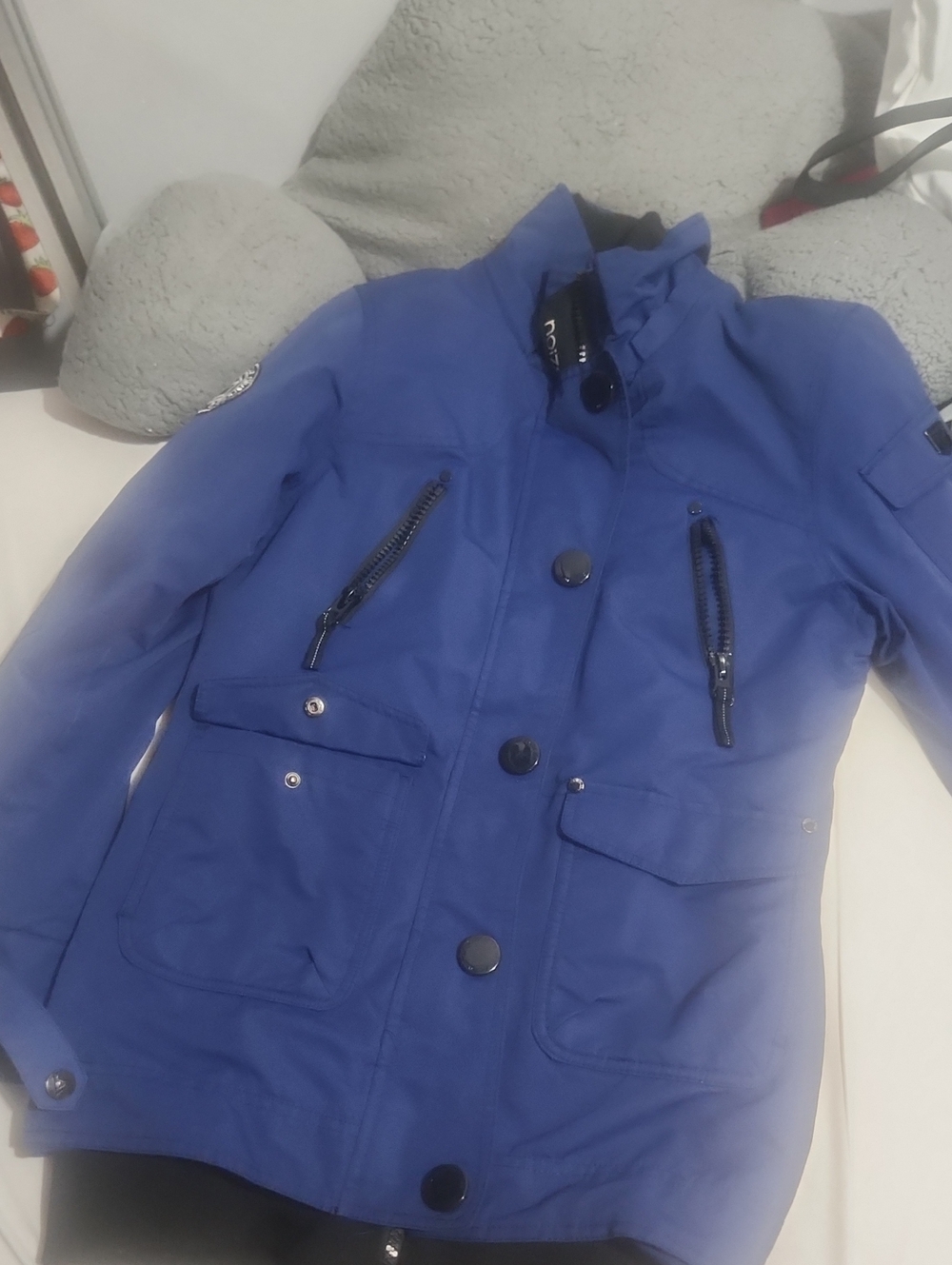 Noize Royal Blue Utility Jacket with High Collar